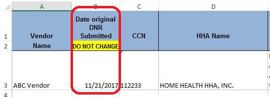 online DNRs must be submitted on the same date as