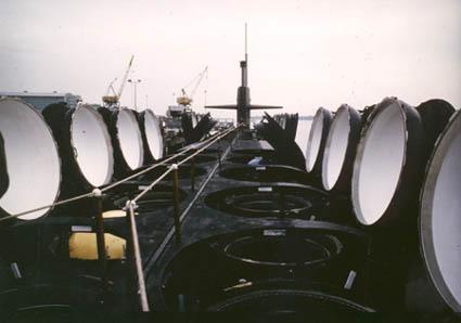 US Trident SSBN (14 SSBNs, 4 SSGNs) Trident Missile Tubes With Covers Open Trident