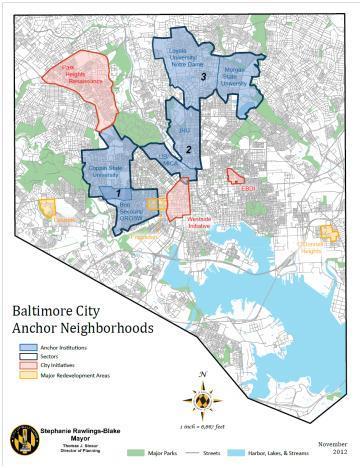 City of Baltimore Anchor Roles Historical role in partnership with anchors on neighborhood revitalization (ex: EBDI) 2011 Co-founder/aligned investor in BIP projects 2014 Baltimore City Anchor Plan