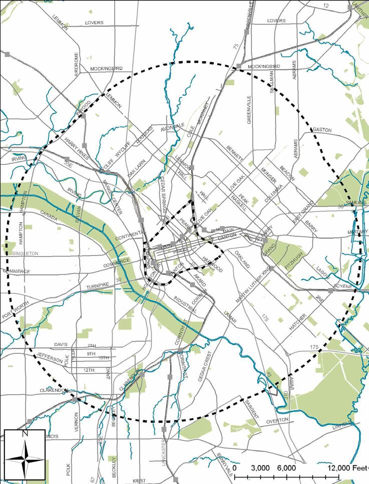 Streetcar System Plan Project Scope Establish a long range streetcar system plan for a 3-mile radius around Downtown Dallas Delineate streetcar corridors with potential for success Evaluate and