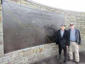 Ken Froland and Jack Bowen in front of the information plate at Vimy Ridge.