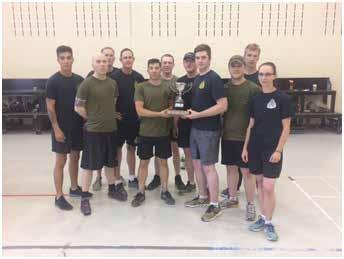 The winning team from A-Coy: Left to right: Cpl Kolesnik, Cpl Adams, Cpl Chlebek, Cpl Short, Cpl Lee, Cpl Lubinsky-Mast, Cpl Riehl, Cpl Swan, Cpl Post, Cpl Graham, and MCpl Eckert.