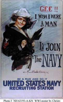 enlisted in either the army or navy * As men left for the military, women began to