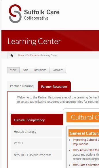 SCC LEARNING CENTER Partner resources page provides access to authoritative resources and potential CEU opportunities by
