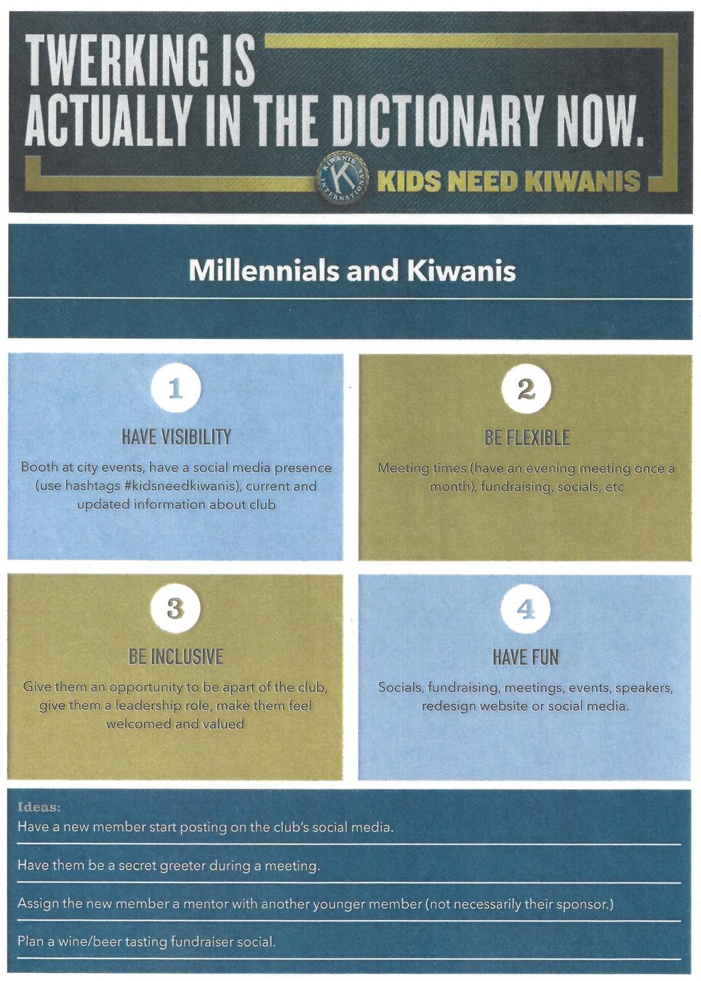 April 2017 Page 4 Millennials & Kiwanis Contributed by