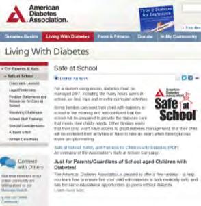 Education Resources American Diabetes Association Position Statement: Care of Children with Diabetes in the School and Day