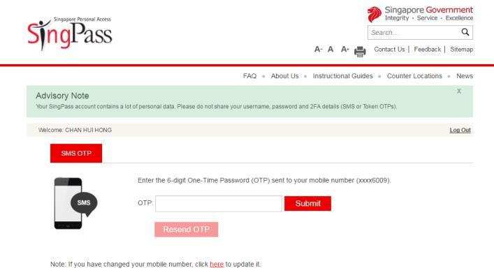 singpass.gov.sg. 3. You will be redirected to SingPass to login.