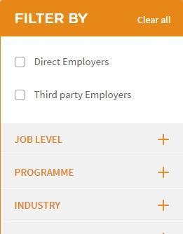 2. Example: Filter the Jobs by Job Level. Click the + symbol to expand the Jobs Level panel.