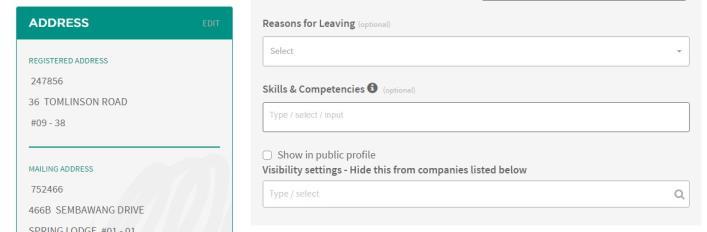 2 PROFILE Customise your profile settings and preview how your profile is displayed to employers. 2.1 MAKE SELECTED PROFILE INFORMATION NOT VIEWABLE TO ALL EMPLOYERS 1.