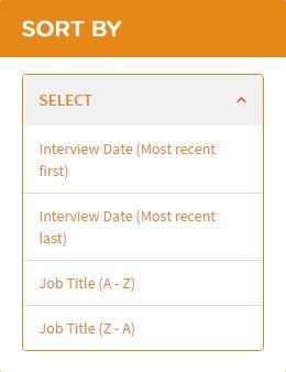 This expands the menu to display a list of criteria you can use to sort your Interview Invites.