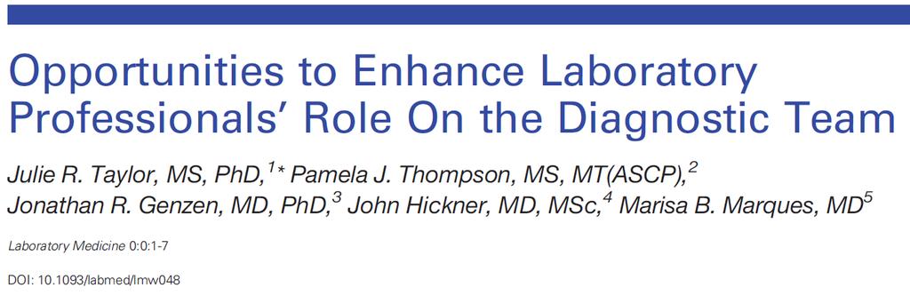 The percentage of physicians who reported that they never contact laboratory professionals ranged from 47.5% (to ask about the medical significance of results ) to 9.7% (for status of missing results.