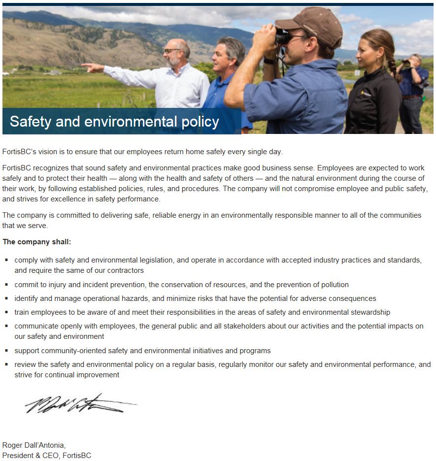 FortisBC s Safety and Environmental