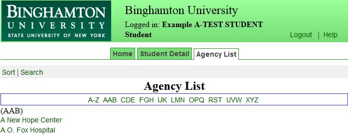 At the bottom of every Agency Detail Page, the ADD SUBMISSION button will add that agency to your list of preferred placements on the Student Detail Tab.