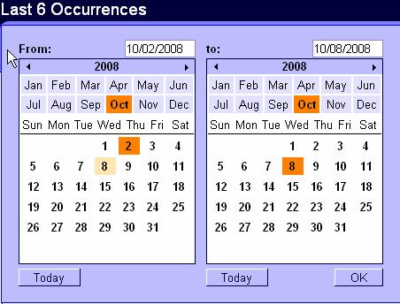 Choosing a Date / Time Range The results that display automatically when you open the patient record will be Last 6 Occurrences, but there are