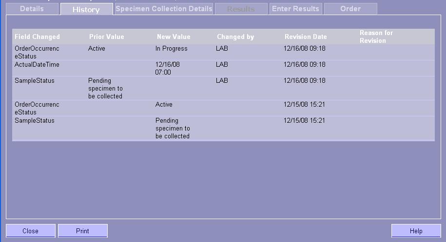 Select the Orders flowsheet from the drop-down list box on the left side of the patient s record. The icons on the screen represent the status of the orders placed.
