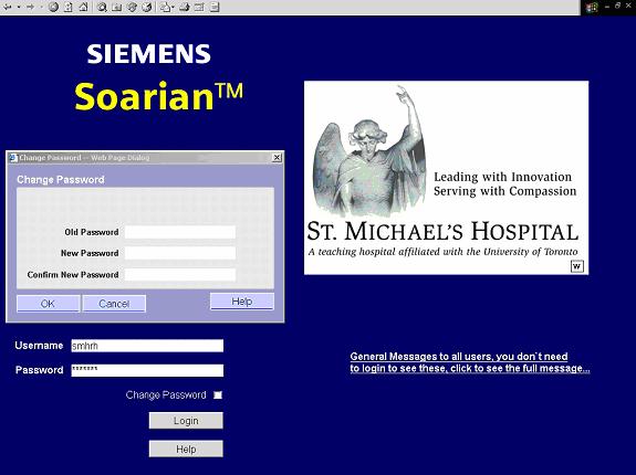 Getting Started This section will show you how to: Logon Change your password Logout Logging in 1. Double click on the Soarian Clinicals icon on your Desktop. The sign-in screen displays. 2.