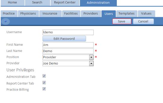 Users The Users tab provides a place to record more information about the people using the MNT Assistant and to assign permissions or privileges. This tab is found under the Administration tab.