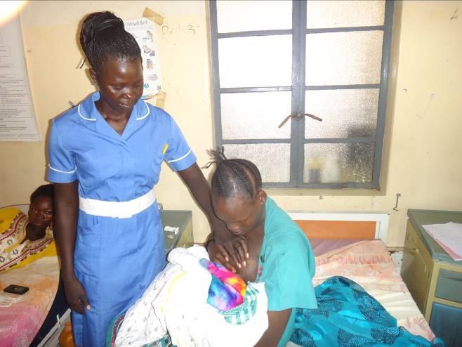 A midwifery student showing a