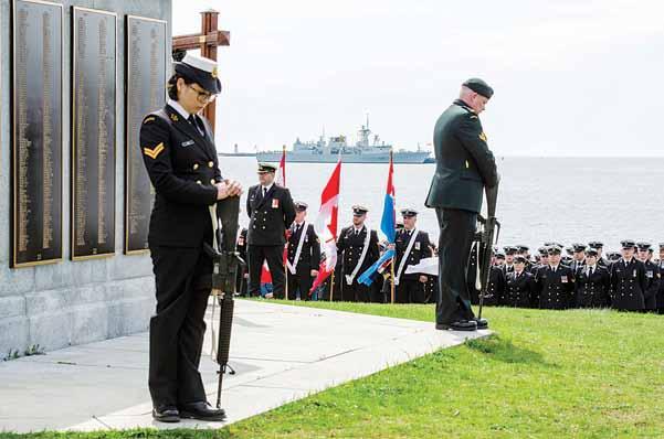 Wreaths were laid, the first one being from the people of Nova Scotia and placed by the Lieutenant Governor, His Honour the Honourable Arthur LeBlanc.