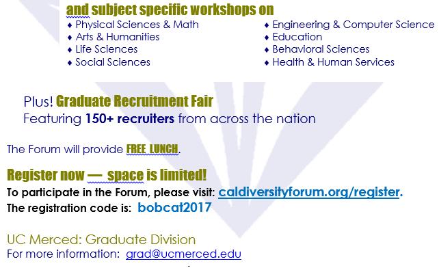 This is a great event designed to encourage student who come from underrepresented groups to get acquainted with academic opportunities in graduate education.