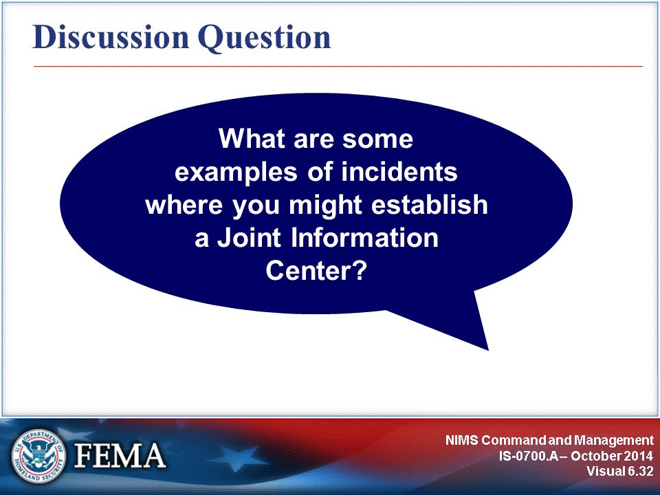Answer the following discussion question: What are some examples of incidents where
