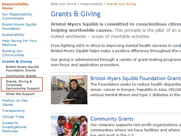 Grants, Giving & Corporate Sponsorship Support Website To access the Grants