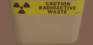 Tags issued by Radiation Safety are to be completed and attached to the bags. 12.6 Radioactive Sharps Containers 1. Radioactive Sharps should be placed in the provided container below: 2.