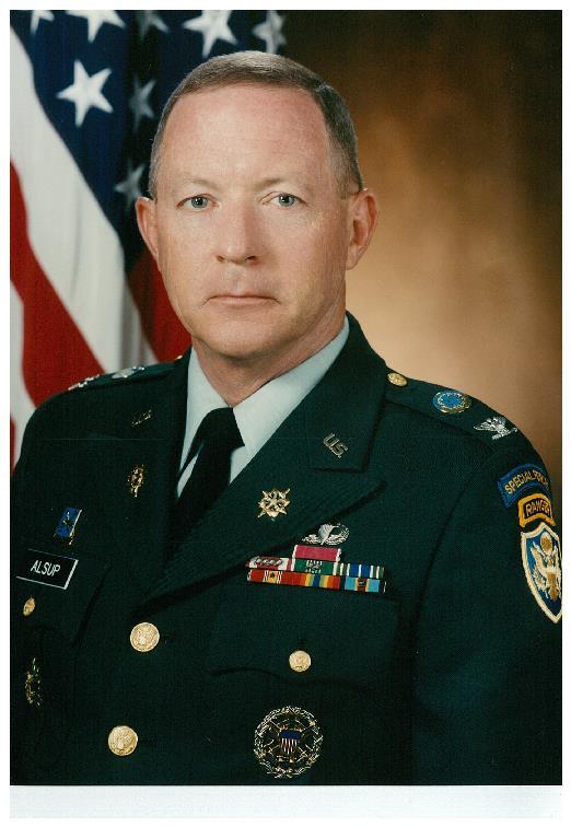 Colonel Charles W. Alsup (Ret.) Colonel (Ret) Charles W. Alsup was commissioned as a Military Intelligence Officer upon graduation from Officer Candidate School class 1-72 on 20 January 1972.