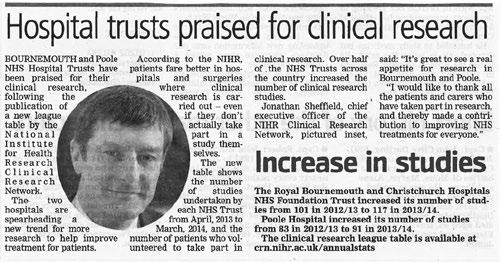 Date Publication Title Information Page number Article size Value 27 June 2014 Daily Echo Hospital trusts praised for