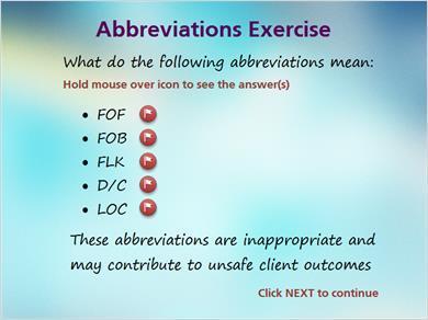 1.7 Abbreviations Exercise No narration.
