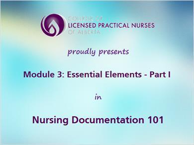 1. Introduction Module 3 Essential Elements Part I 1.
