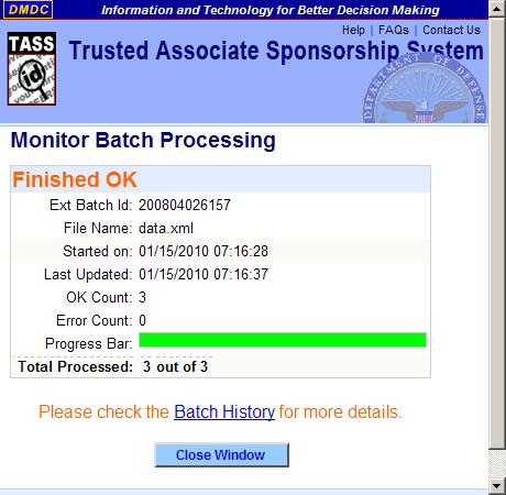 DMDC Trusted Associate Sponsorship System Page 104 Figure 78.