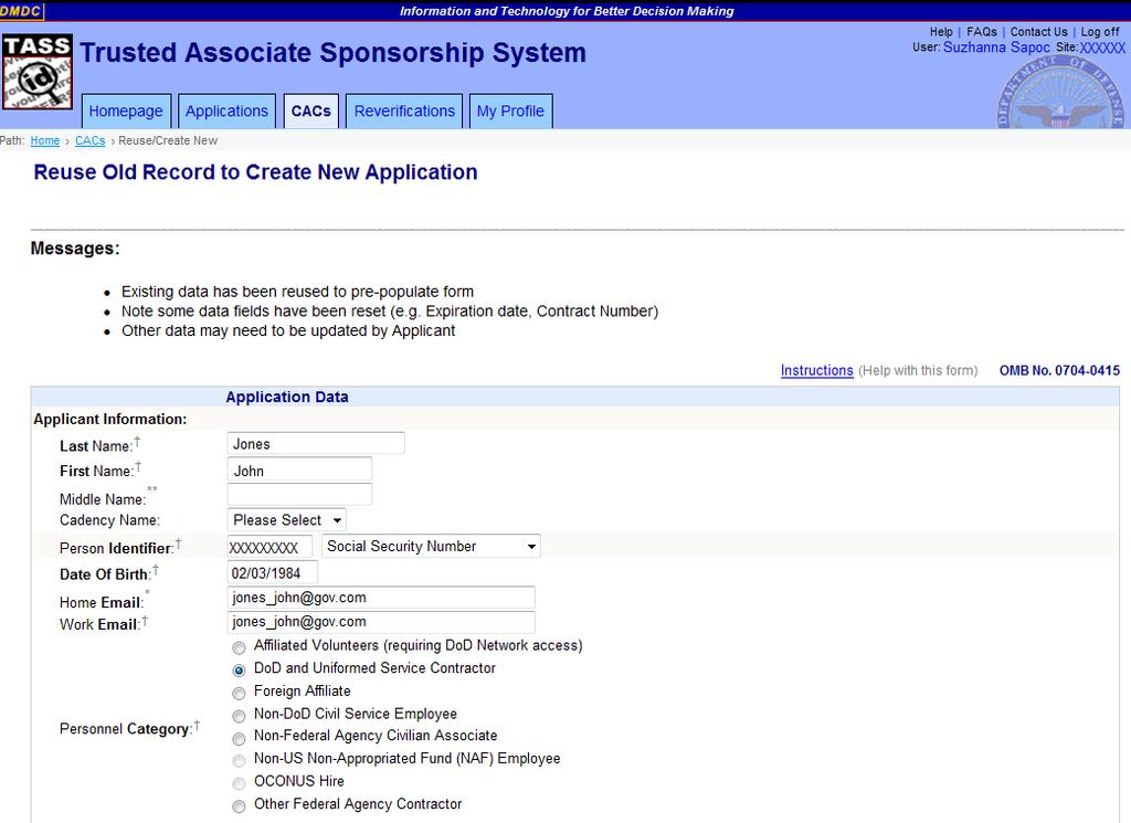 DMDC Trusted Associate Sponsorship System Page 71 Figure 41.