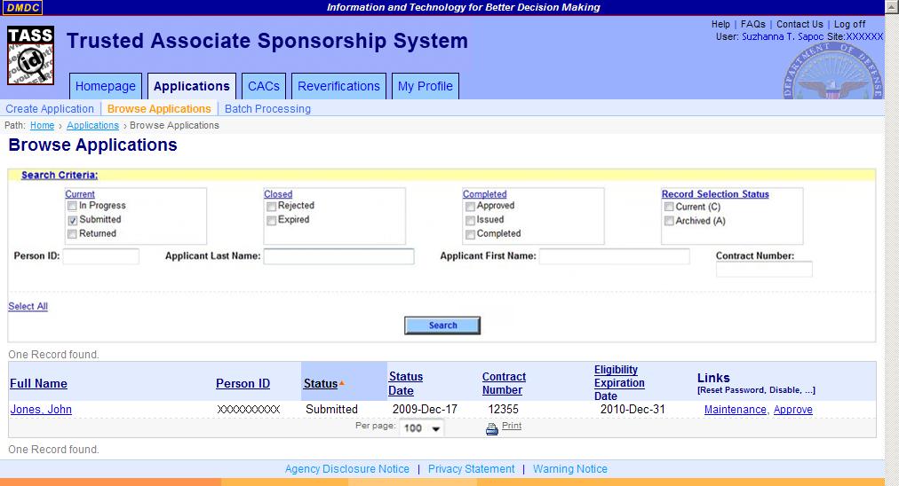 DMDC Trusted Associate Sponsorship System Page 84 7.