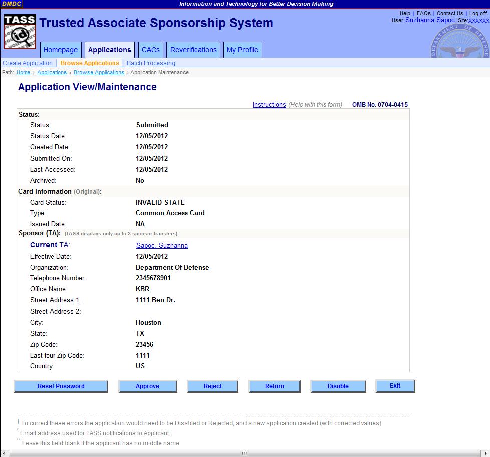 DMDC Trusted Associate Sponsorship System Page 85 Figure 55.