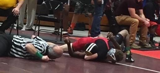Spring 2018 Page 27 Preston Ray pinning his opponent in his first place match. The JV and Varsity wrestlers were invited to the Bamberg- Ehrhardt tournament on Saturday, December 2nd. They did great!