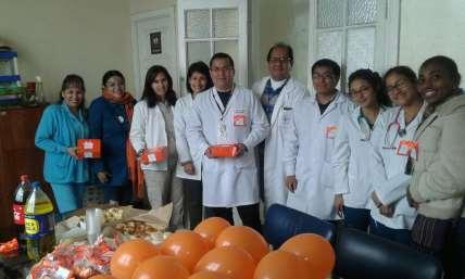 Luz de Esperanza, a patient advocacy group in Peru, celebrating World CML Day with hematologists and