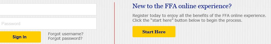 Non-members go to www.ffa.org. Click the down arrow by My FFA Registration and Login to begin. Select Start Here to register as a Community Member.