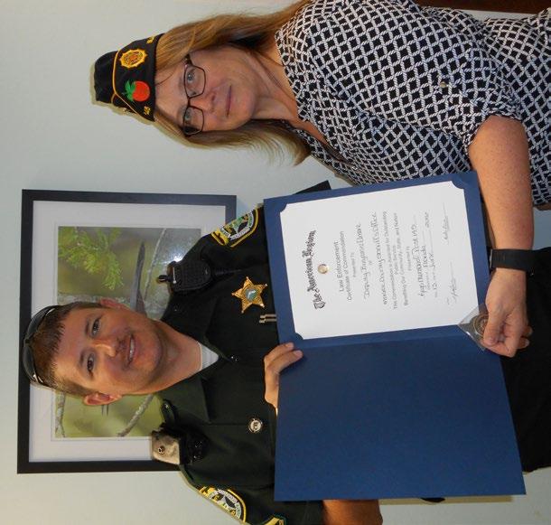 American Legion Post 145 in Islamorada recognizes a sworn officer monthly from both Key Largo and Islamorada.