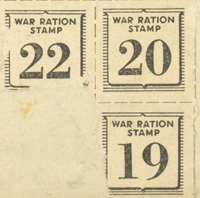 STATION 3 War Ration Book One with stamps, front (#1) and stamps (#2).