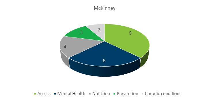Qualitative Sample Responses Access and Mental Health were the top health needs for MMH community Access and Primary Care were identified as top two barriers Methodist McKinney McKinney Hospital Need