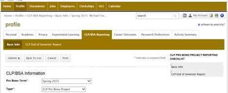 Step 2: Select End of Semester Report Click CLP End of