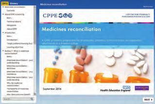 Consultation skills to improve patient experience Medicines reconciliation e-learning This programme supports you in taking a structured approach to reconciling