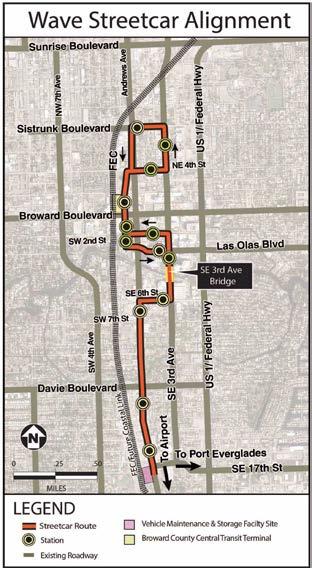 2 / Overview and Accomplishments for 2017 WAVE Streetcar: The WAVE is a modern streetcar system that will operate along 2.7 miles in Downtown Fort Lauderdale. The alignment extends from SE 17 th St.