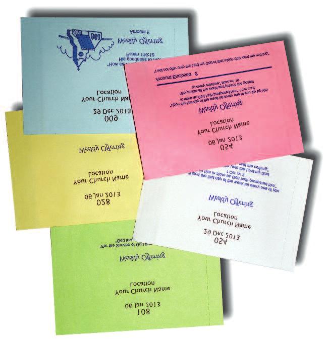 Each envelope has a large perforation to enable easy access to church funds. Enclosure envelopes or SEQUI containers can also be purchased. Size: 112 x 89mm. We love them! Here s why you will too!