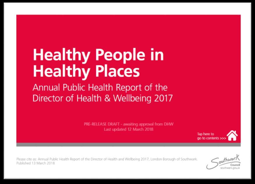 INTRODUCTION This slide deck provides in Microsoft PowerPoint format the content delivered in the Annual Public Health Report of the Director of