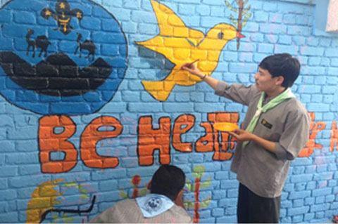 UN Wall Campaign (MOP activity) To spread the message of Peace and Soldarity Scouts,