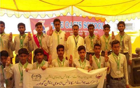 volunteers and children of different schools took part