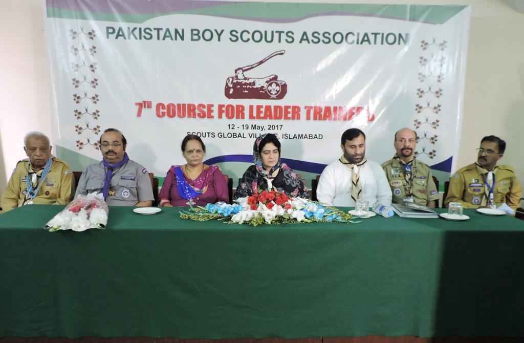7TH COURSE FOR LEADER TRAINERS HELD FROM 12-19 MAY, 2017 AT NHQ, PBSA, ISLAMABAD 7th Course for Leader Trainer held at National Headquarters, Pakistan Boy Scouts Association, Islamabad from 12-19th