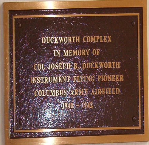 Duckworth Complex, also known as Base Operations, is located in building 847. It is named after Colonel Joe B. Duckworth.